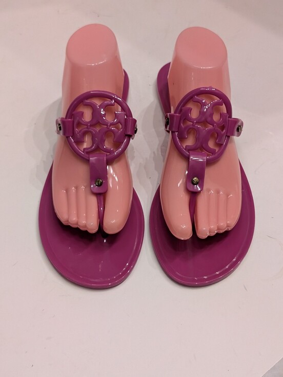 Tory Burch Shoes - Tory Burch Women's 11 Miller Jelly Thong Sandals Purple Logo